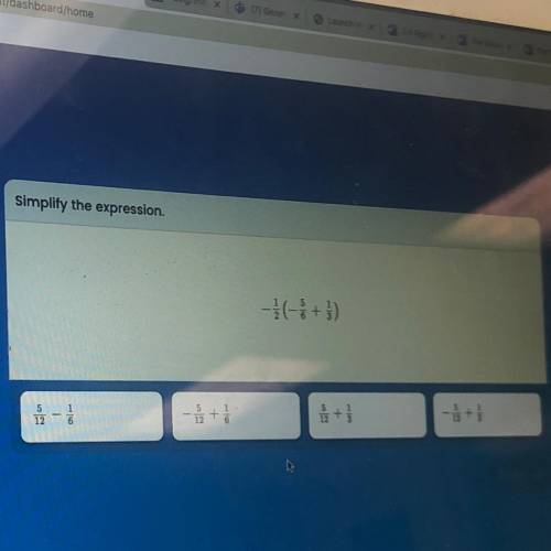 Simplify the expression-1/2 (-5/6 +1/3)