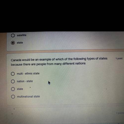 What type or state is canada?????? need help its a test