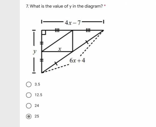 Find value of y in the picture below, Dont mind random selcted answer