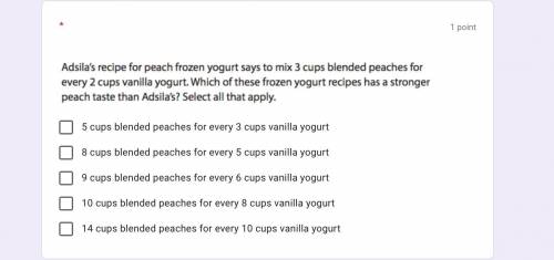 Adsila's recipe for peach frozen yogurt says to mix 3 cups blended peaches for every 2 cups vanilla