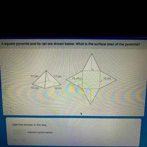 PLS ANSWER QUICK

A square pyramid and its net are shown below. What is the surface area of the py