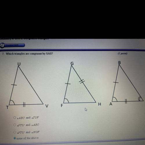 Which triangles are congruent by SAS?