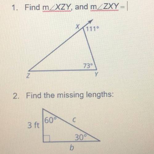 What’s the answer for each question? number 1 and number 2 are separate.