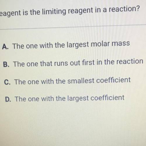 Which reagent is the limiting reagent in a reaction?