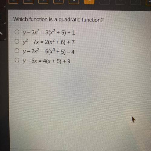 Which function is a quadratic function?￼