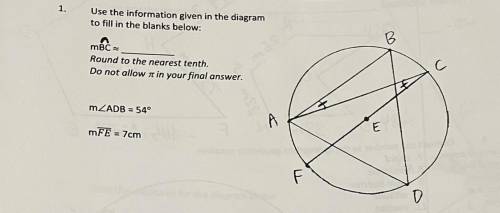 Please help me this for geometry and i need to find mBC~ and the question is in the picture