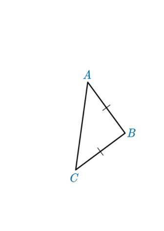 For triangle △ABC below, prove base angles A and C are congruent.