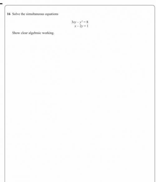 Solve the simultaneous equation