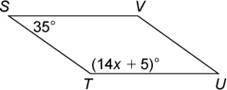 STUV is a parallelogram. Solve for x.

Question 2 options:
A) 10
B) 16
C) 12
D) 70