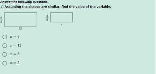 Assuming the shapes are similar, find the value of the variable. PLEASE HELP