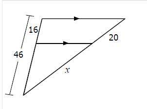 If the triangles are similar, solve for x.
PLEASE SHOW WORK