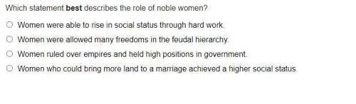 Which statement best describes the role of noble women?