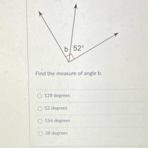 Find the measure of angle b.