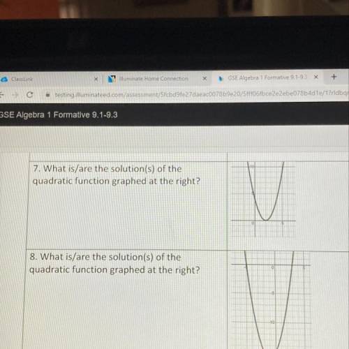 HURRY PLS OMG what is/are the solutions of the quadratic function graphed at the right