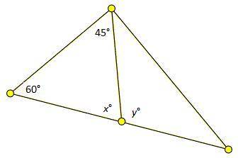 The following figure is not drawn to scale.

Using complete sentences, describe how angle relation