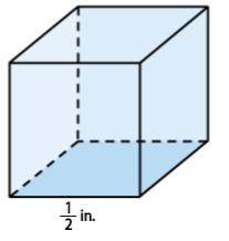 Which power can you write to represent the volume of the cube shown? Enter the power as an expressi