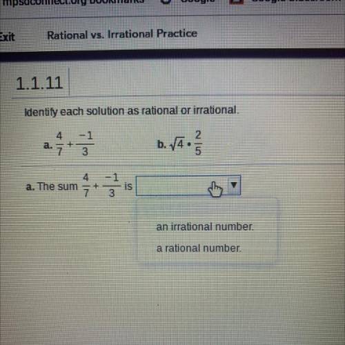 The sum is rational or irrational number?