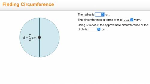 D=7/2cm. The radius is ____ cm.