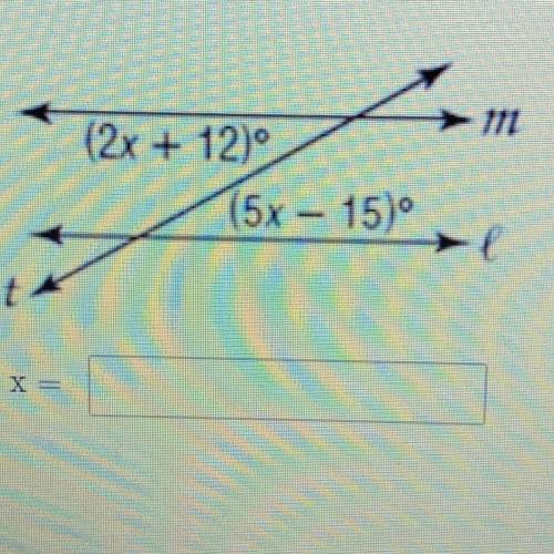 Find the value of x in the following figure ( Please hurry)