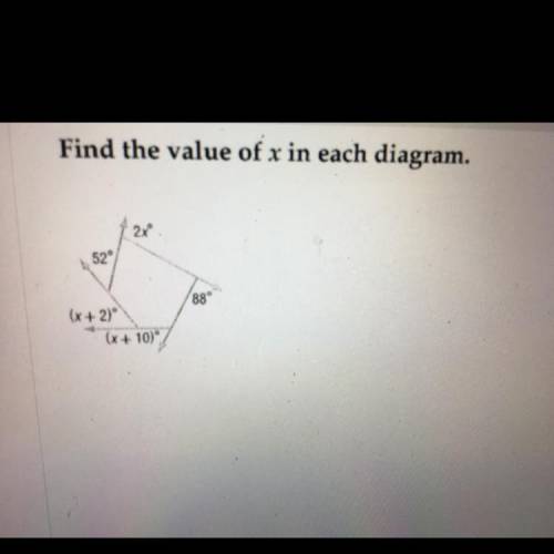 Find the value of x in each diagram.