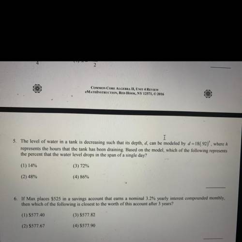 PLEASE HELP WITH NUMBER 5. URGENT