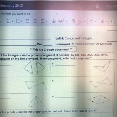 PLEASE HELP ASAPDetermine if the triangles can be proved congruent, if possible, by SSS, SAS,