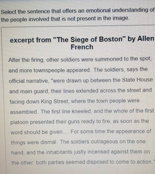 Read the passage. excerpt from  The siege of Boston by Allen French. Select the sentence that off