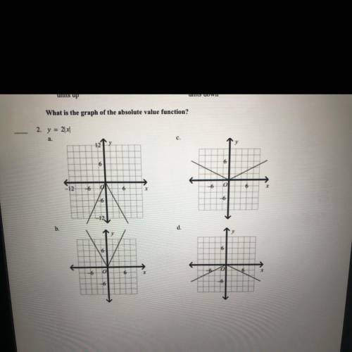 PLEASE ANSWER QUICKLY! 
What is the graph of the absolute value function?
