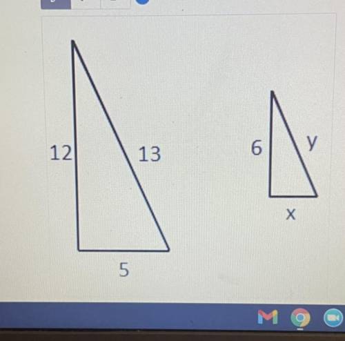 Solve for y and x explain your thinking
