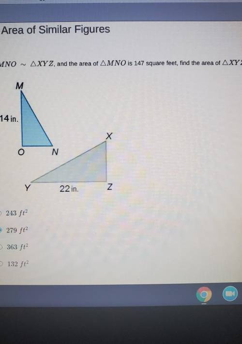 What is the area of xyz