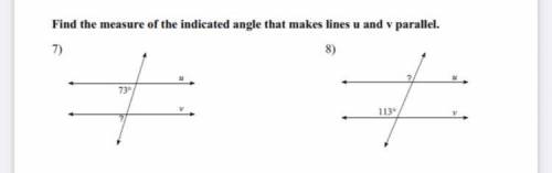 Find the measure of the indicated angle that makes line u and b parallel