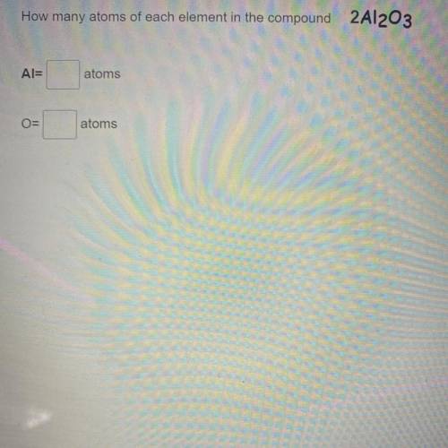 How many atoms of each element in the compound 2Al2O3
