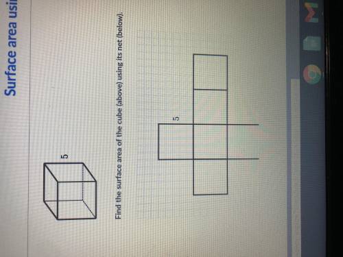 Find the area of the square above using its net below. 5