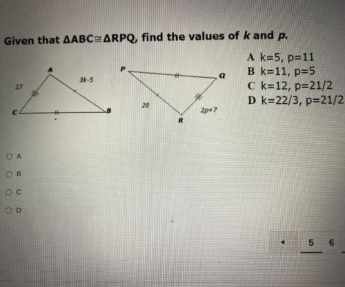 Help me find the values of k and p please