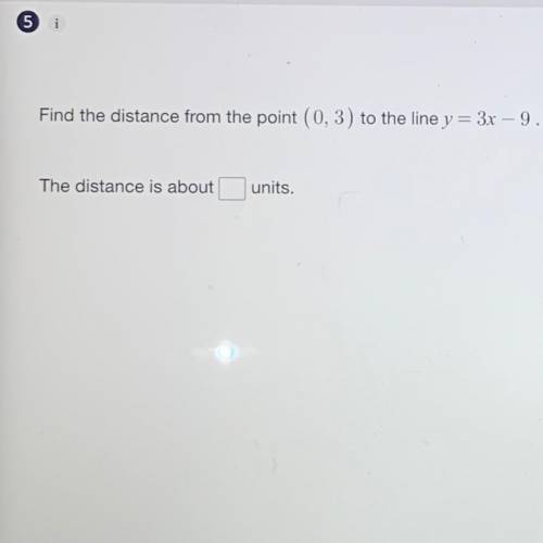 Find the distance from the point (0, 3) to the line y = 3x – 9. Round your answer to the nearest te