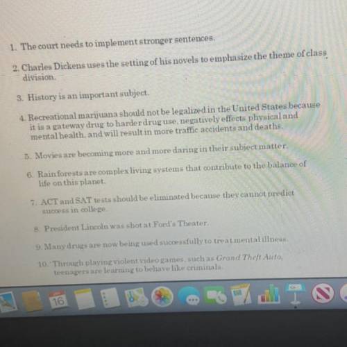 Determine the strong and weak thesis statements
Someone please help :(