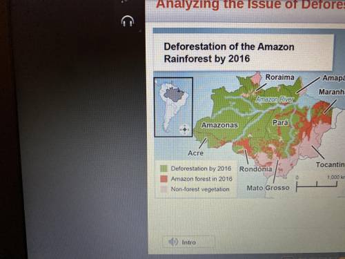 Study the map then select the best answers from the drop don menus.

The___ part of the Amazon rai