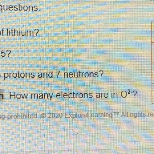 When an atom is charged, it is called an ion. How many electrons are in O^2-?