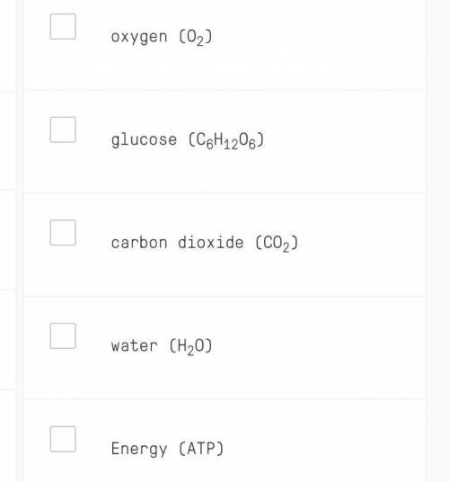 What are the PRODUCTS (what is made) of aerobic respiration? Select all that apply