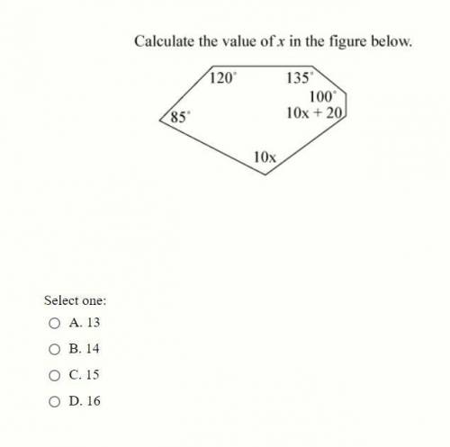 WILL GIVE BRAINLIEST
Calculate the value of x in the figure below.