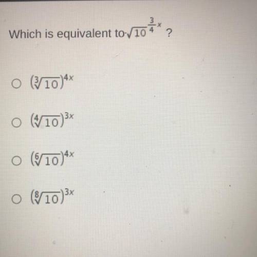 Wich is equivalent to sqrt10^3/4 x