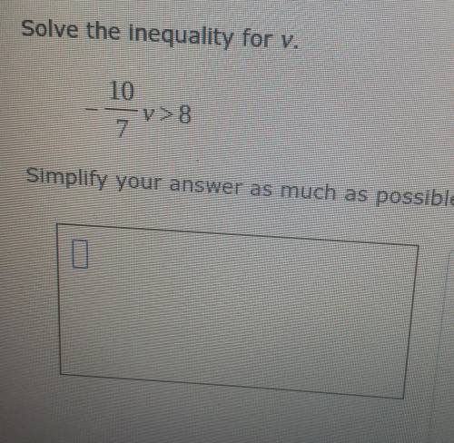 Solve inequality for v