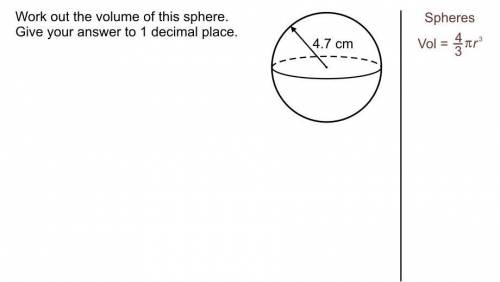 Work out the volume of this sphere?