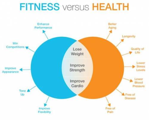 Kindly attempt the question. A pie chart displaying the data of fitness versus health. Using the cl