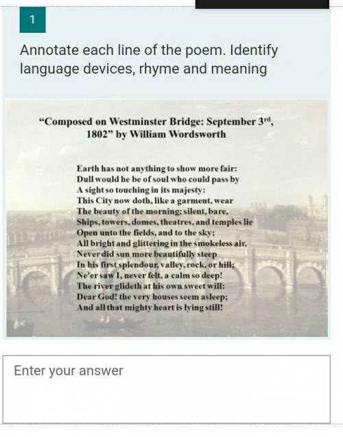 Annotate each line of the poem. Identify language devices, rhyme and meaning