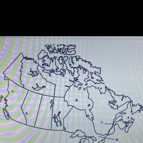Use the map below to identify the labeled locations.

Calgary 1. A
Hudson Bay 2.B
British Columbia