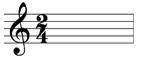 The time signature on the staff would indicate a meter of

two measures per beat
four beats per me