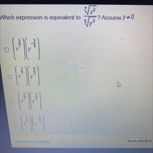 Which expression is equivalent to
s? ?Assume y 0