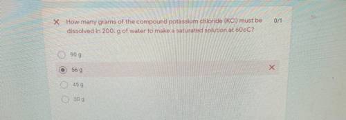 How many grams of the compound potassium chloride (KCI) must be dissolved in 200.g of water to make