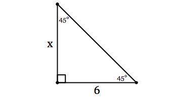 Urgent Please Help

Find the length of side x in simplest radical form with a rational denominator